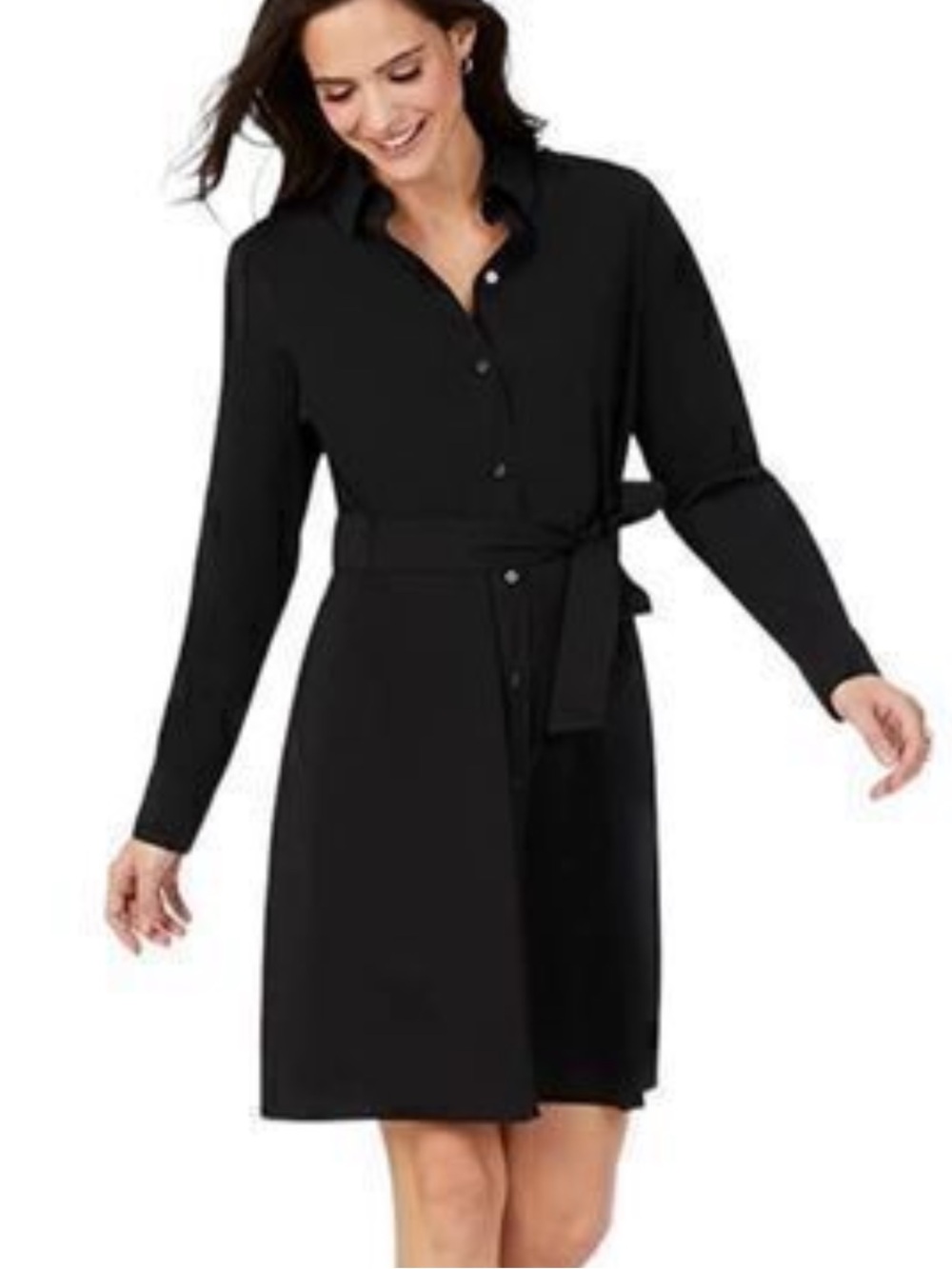 black Foxcroft NYC Pax LS Stretch dress size 12 new